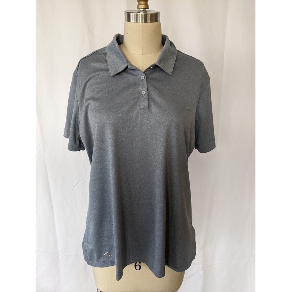Women's adidas‎ Employee Short Sleeve Polo Shirt KEEN size XL A241 Blue Gray NEW